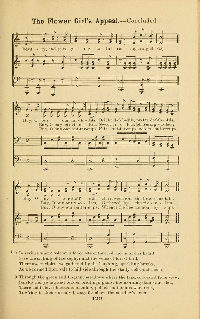 Melodies for Little People: containing also one hundred recitations for Sunday-schools, anniversary occasions, concerts, entertainments, and sociables, with songs adapted... page 129