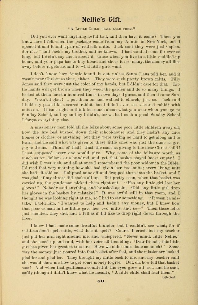 Melodies for Little People: containing also one hundred recitations for Sunday-schools, anniversary occasions, concerts, entertainments, and sociables, with songs adapted... page 50