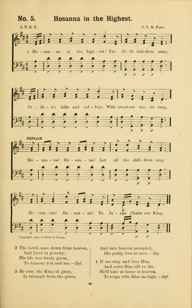 Melodies for Little People: containing also one hundred recitations for Sunday-schools, anniversary occasions, concerts, entertainments, and sociables, with songs adapted... page 9