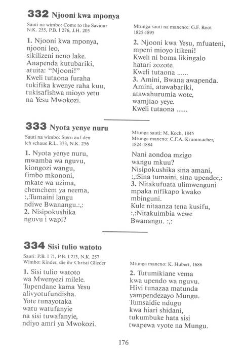 Mwimbieni Bwana: msifuni Mungu, mfalme wa mbingu na nchi! page 166