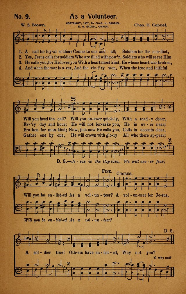 Make Christ King. Combined: a selection of high class gospel hymns for use in general worship and special evangelistic meetings page 10