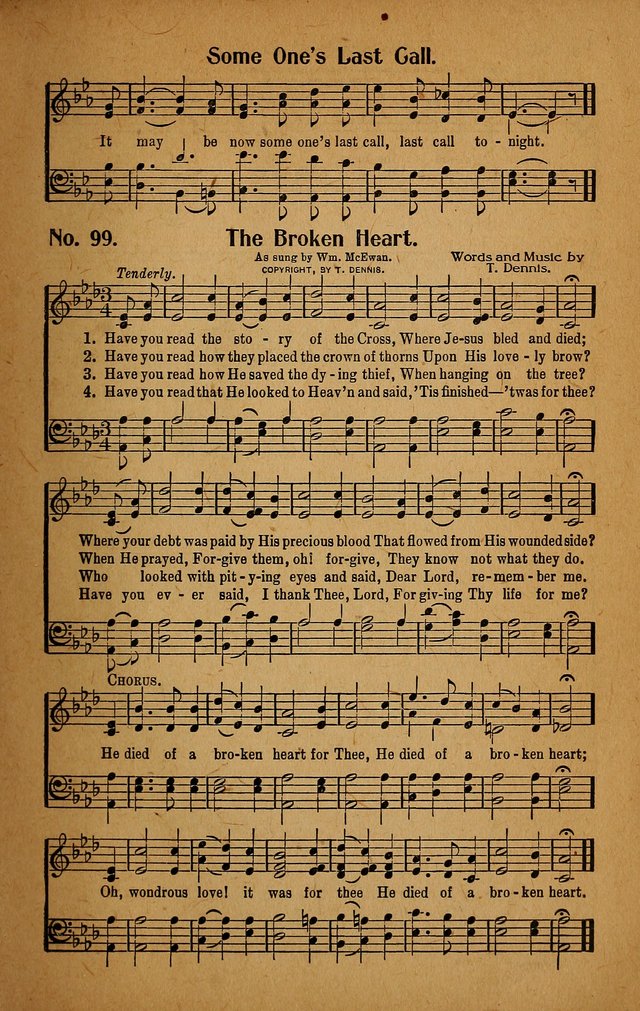 Make Christ King. Combined: a selection of high class gospel hymns for use in general worship and special evangelistic meetings page 100