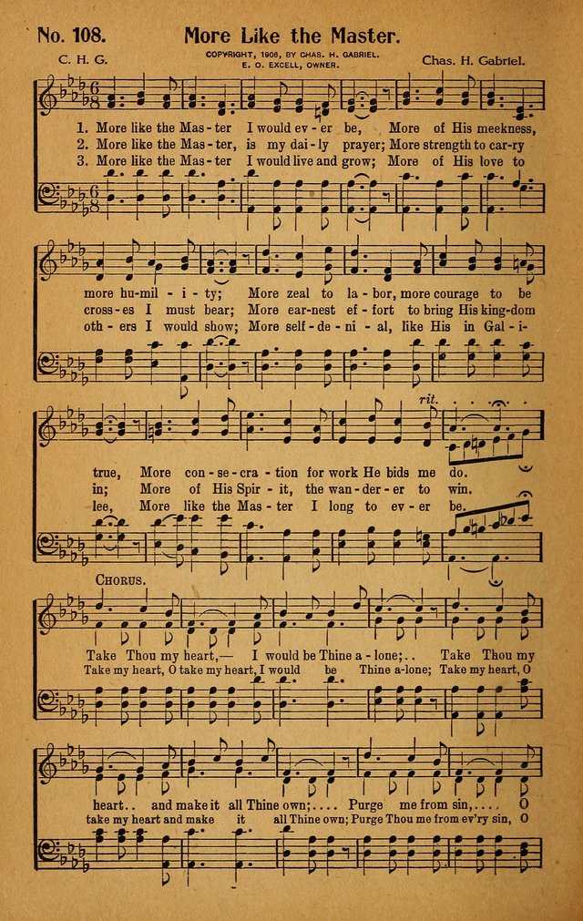 Make Christ King. Combined: a selection of high class gospel hymns for use in general worship and special evangelistic meetings page 109