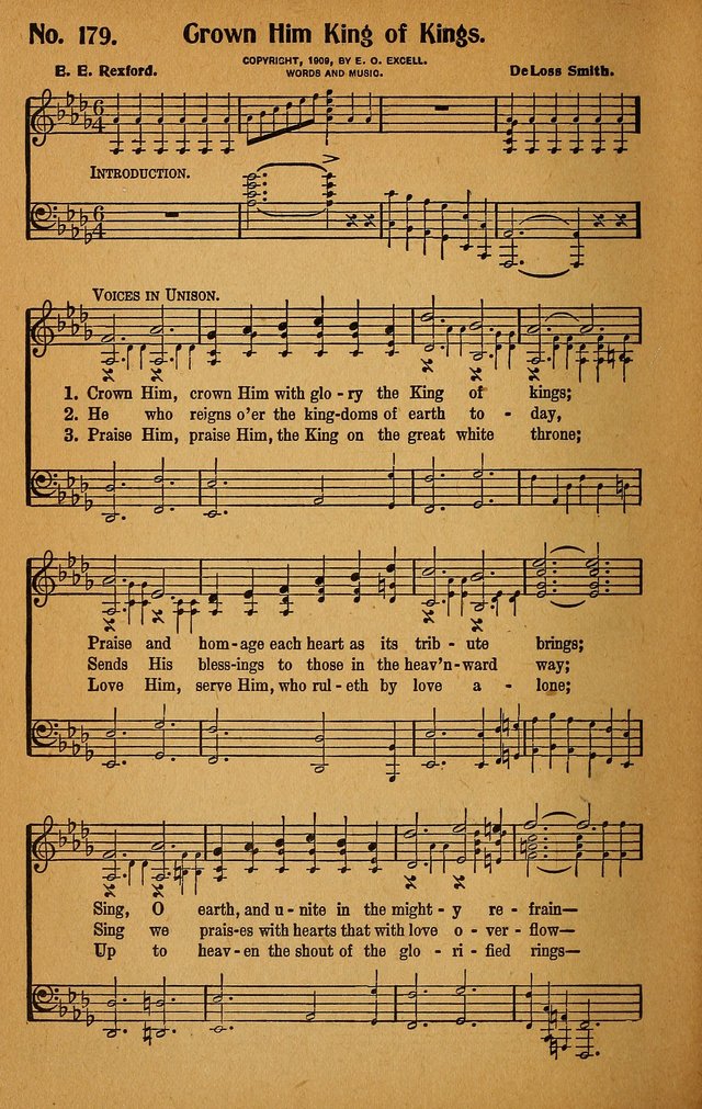 Make Christ King. Combined: a selection of high class gospel hymns for use in general worship and special evangelistic meetings page 183