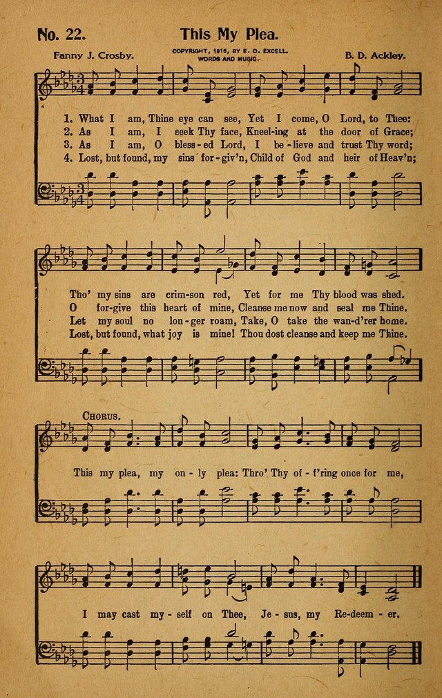 Make Christ King. Combined: a selection of high class gospel hymns for use in general worship and special evangelistic meetings page 23