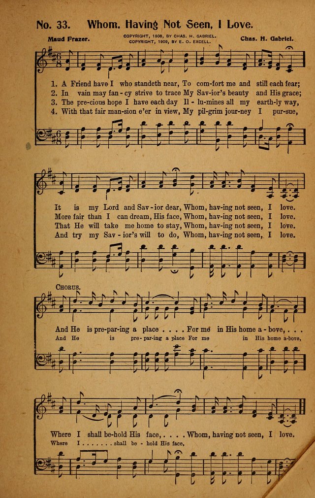 Make Christ King. Combined: a selection of high class gospel hymns for use in general worship and special evangelistic meetings page 34