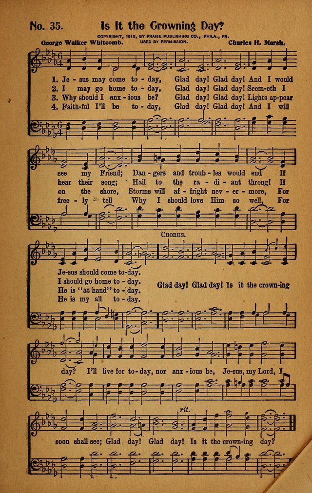 Make Christ King. Combined: a selection of high class gospel hymns for use in general worship and special evangelistic meetings page 36
