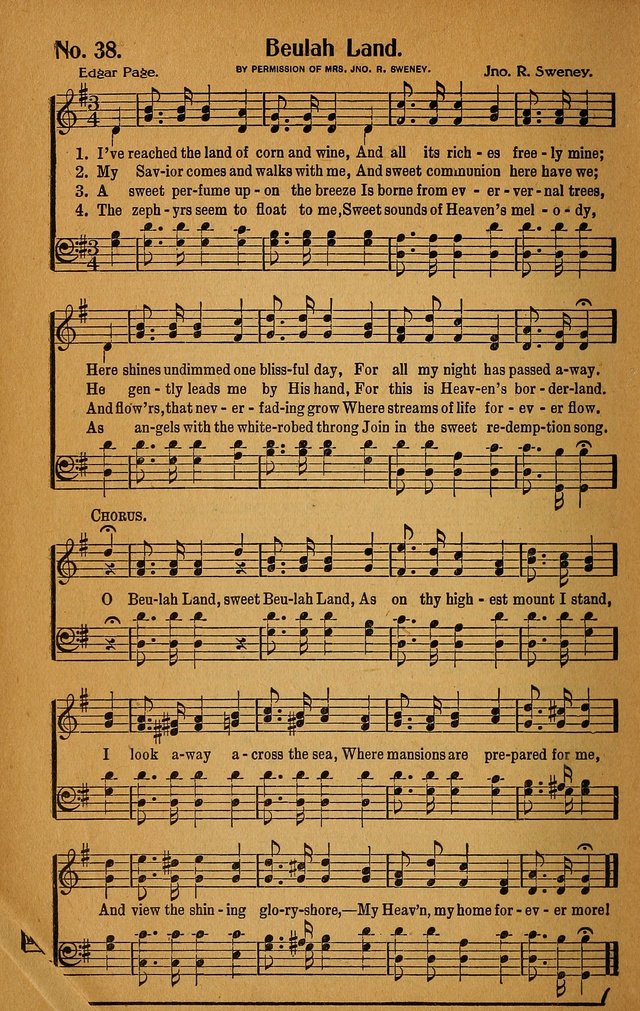 Make Christ King. Combined: a selection of high class gospel hymns for use in general worship and special evangelistic meetings page 39