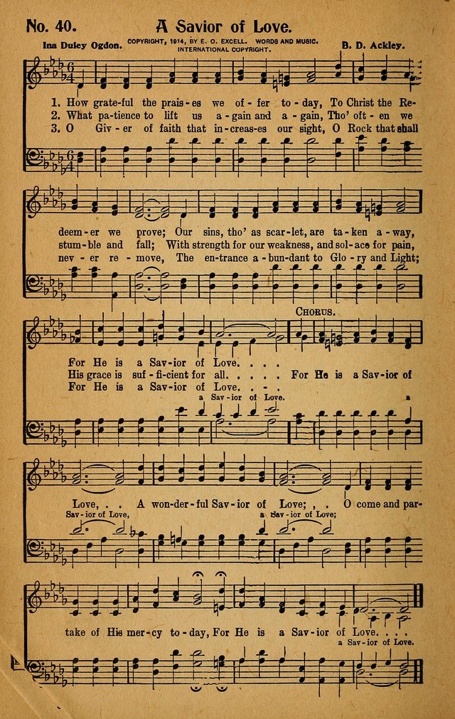 Make Christ King. Combined: a selection of high class gospel hymns for use in general worship and special evangelistic meetings page 41