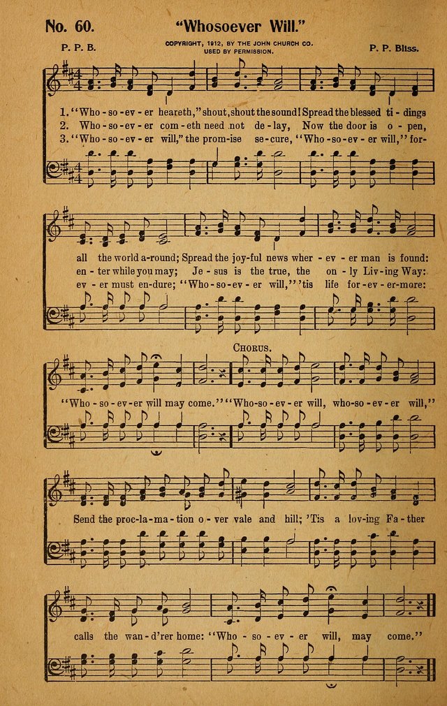 Make Christ King. Combined: a selection of high class gospel hymns for use in general worship and special evangelistic meetings page 61