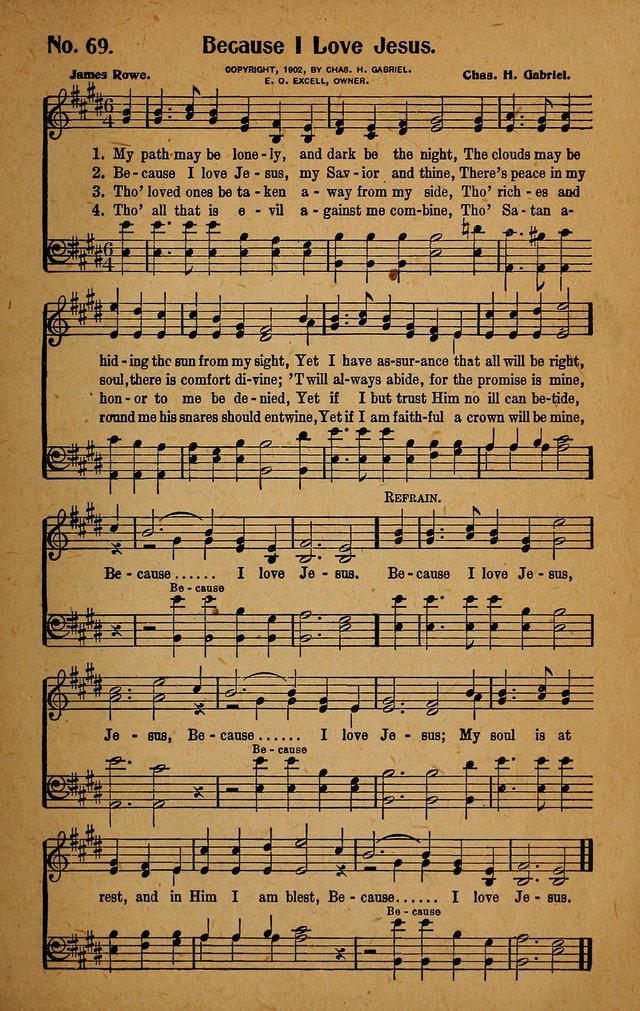 Make Christ King. Combined: a selection of high class gospel hymns for use in general worship and special evangelistic meetings page 70