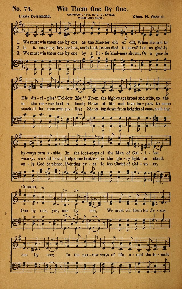 Make Christ King. Combined: a selection of high class gospel hymns for use in general worship and special evangelistic meetings page 75