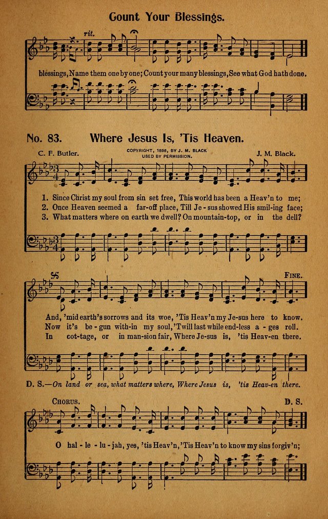Make Christ King. Combined: a selection of high class gospel hymns for use in general worship and special evangelistic meetings page 84