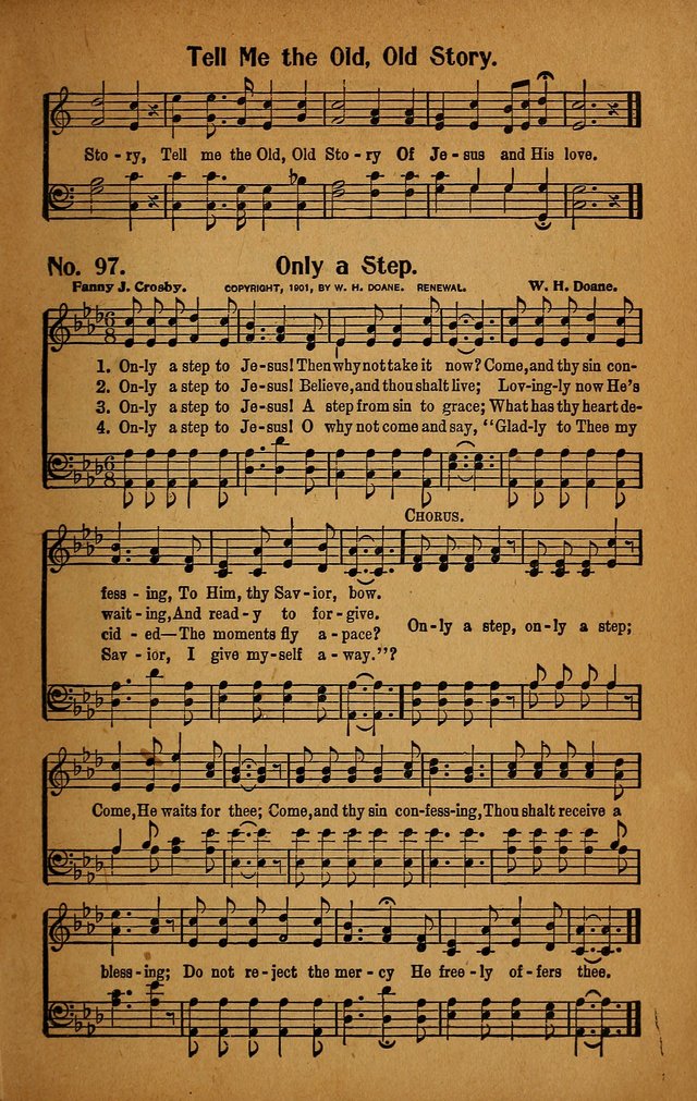 Make Christ King. Combined: a selection of high class gospel hymns for use in general worship and special evangelistic meetings page 98
