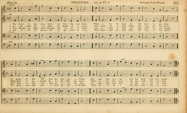 The Mozart Collection of Sacred Music: containing melodies, chorals, anthems and chants, harmonized in four parts; together with the celebrated Christus and Miserere by ZIngarelli page 215