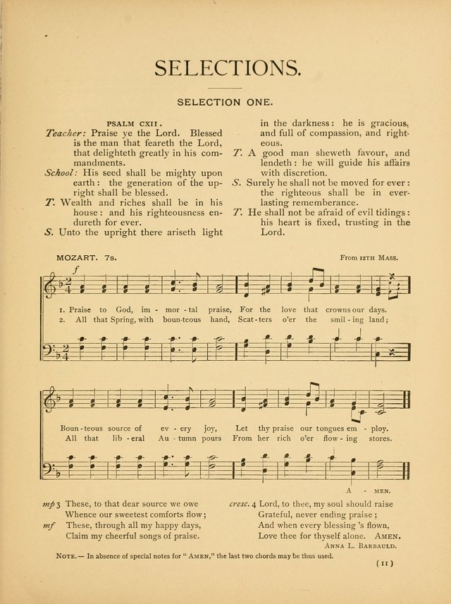 The Morning Hour: a daily song-service with responsive selections for schools page 11