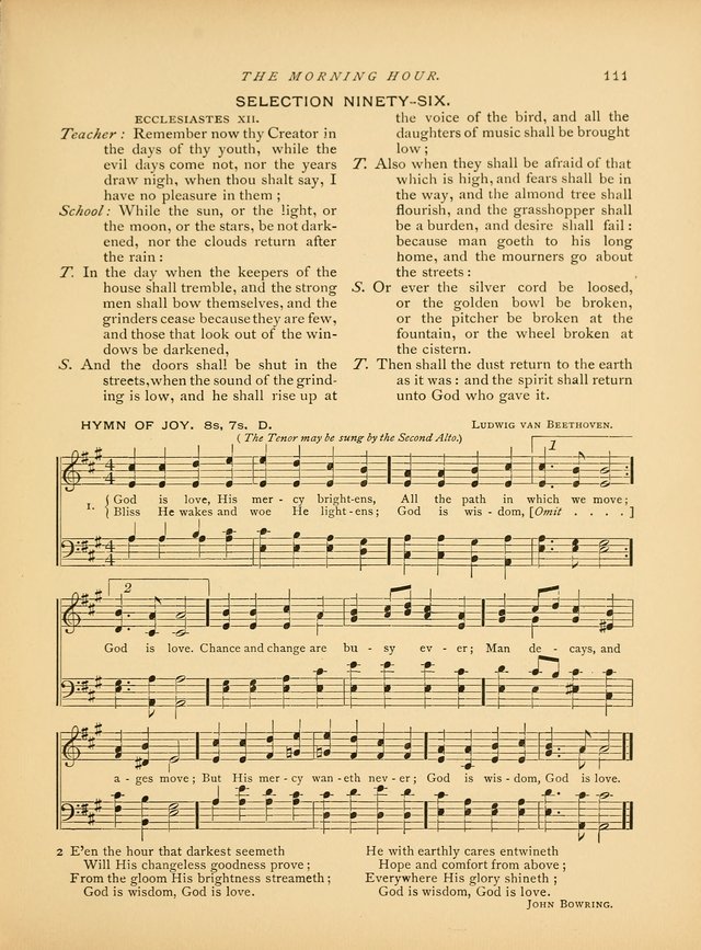 The Morning Hour: a daily song-service with responsive selections for schools page 111