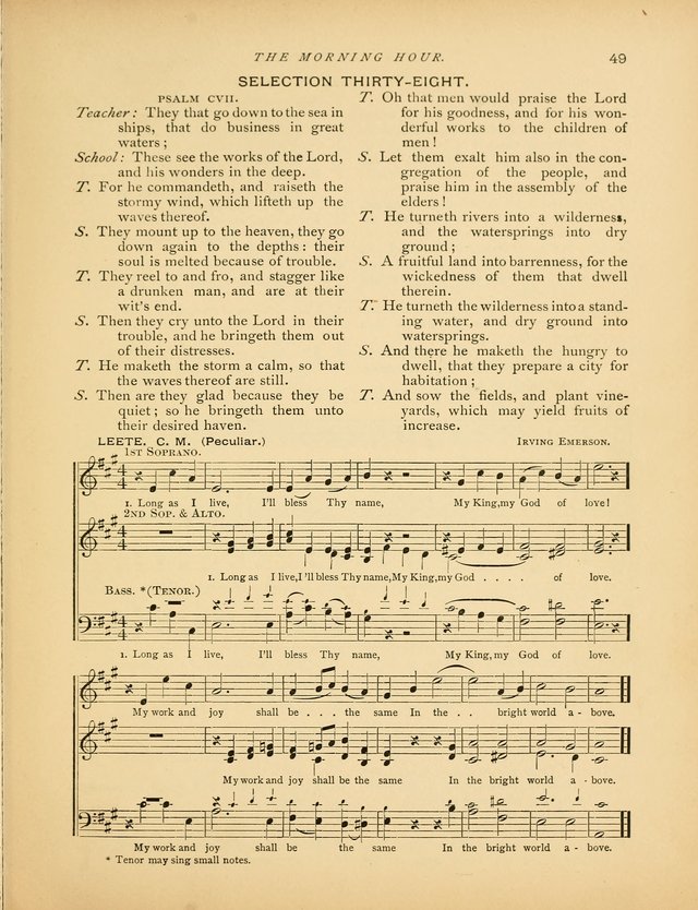 The Morning Hour: a daily song-service with responsive selections for schools page 49