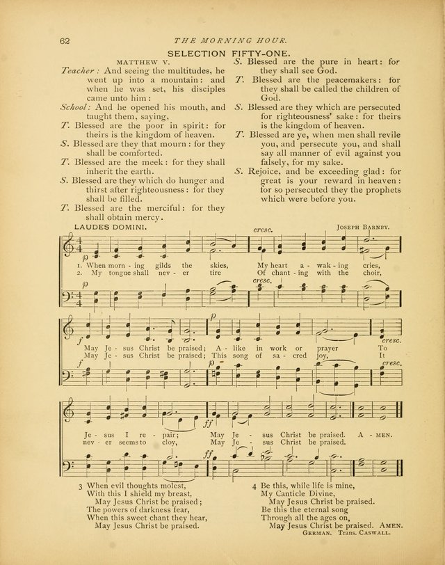 The Morning Hour: a daily song-service with responsive selections for schools page 62