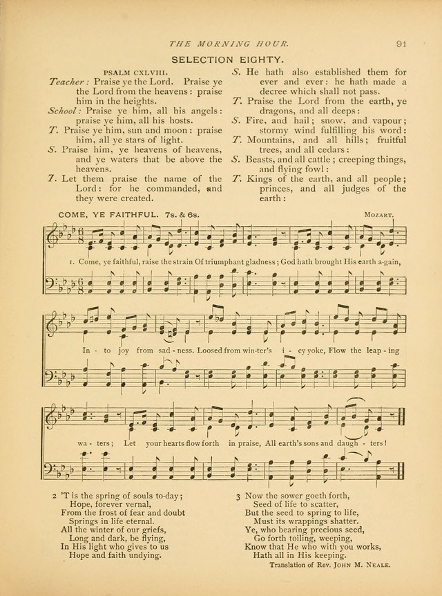 The Morning Hour: a daily song-service with responsive selections for schools page 91