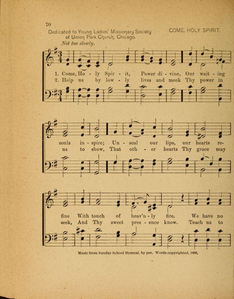Missionary Hymnal: for the use of junior and juvenile missionary socieites page 70