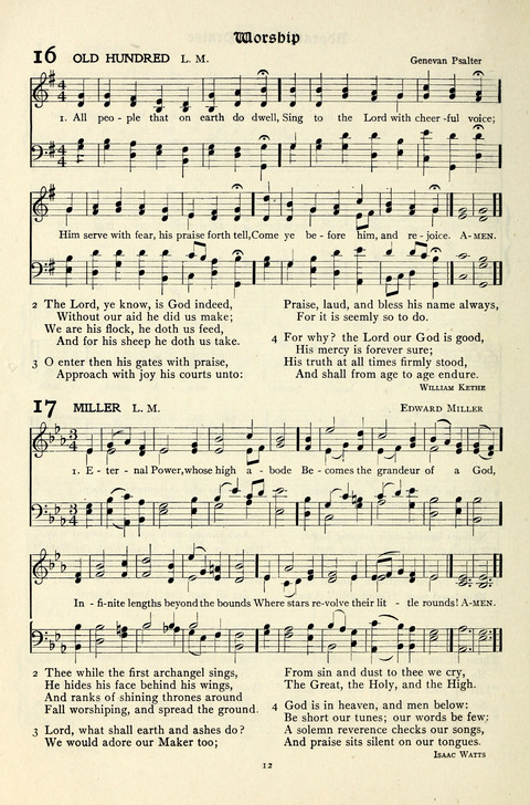The Methodist Hymnal: Official hymnal of the methodist episcopal church and the methodist episcopal church, south page 12