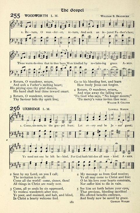 The Methodist Hymnal: Official hymnal of the methodist episcopal church and the methodist episcopal church, south page 182
