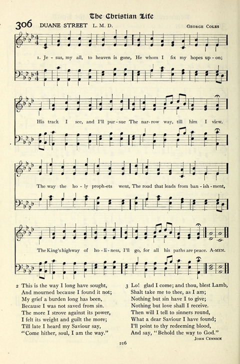 The Methodist Hymnal: Official hymnal of the methodist episcopal church and the methodist episcopal church, south page 216