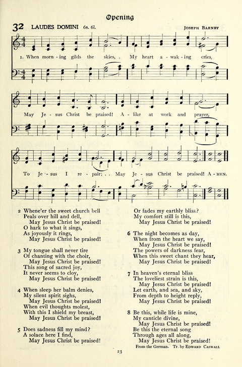 The Methodist Hymnal: Official hymnal of the methodist episcopal church and the methodist episcopal church, south page 23