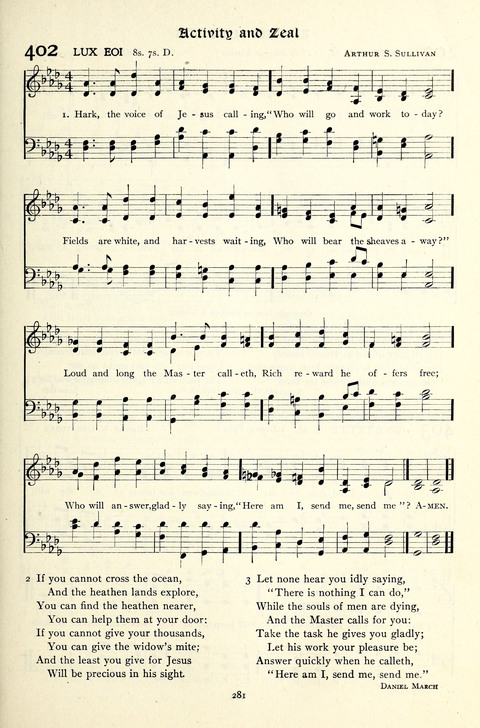 The Methodist Hymnal: Official hymnal of the methodist episcopal church and the methodist episcopal church, south page 281