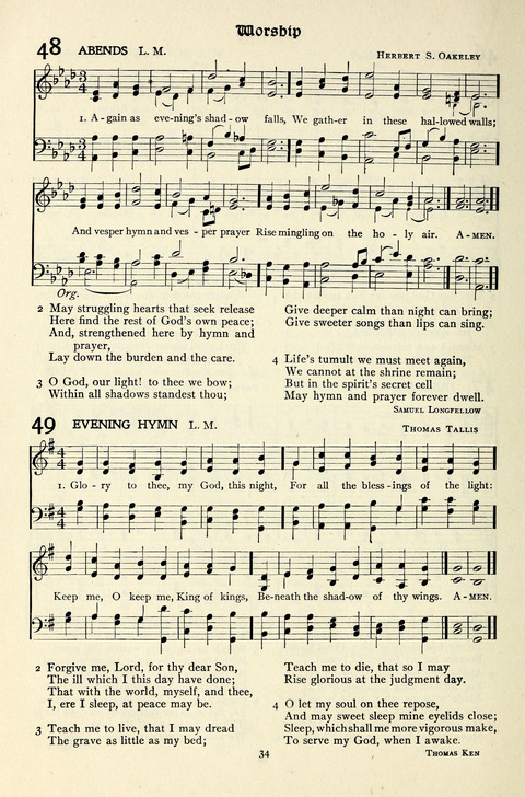 The Methodist Hymnal: Official hymnal of the methodist episcopal church and the methodist episcopal church, south page 34