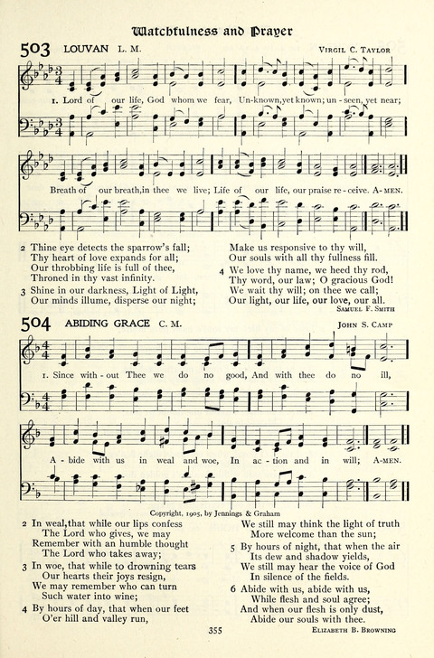 The Methodist Hymnal: Official hymnal of the methodist episcopal church and the methodist episcopal church, south page 355