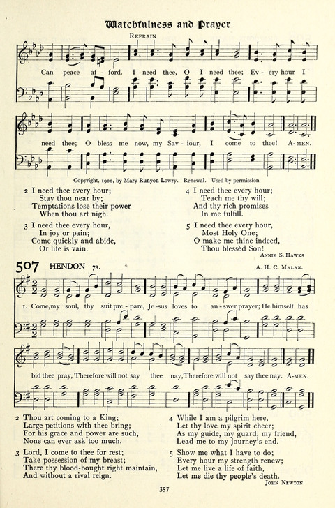 The Methodist Hymnal: Official hymnal of the methodist episcopal church and the methodist episcopal church, south page 357