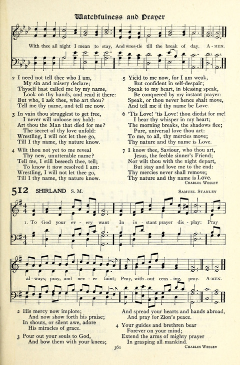 The Methodist Hymnal: Official hymnal of the methodist episcopal church and the methodist episcopal church, south page 361