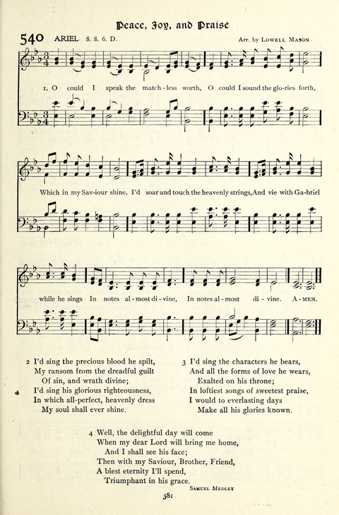 The Methodist Hymnal: Official hymnal of the methodist episcopal church and the methodist episcopal church, south page 381