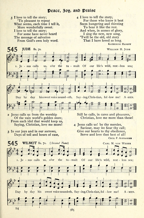 The Methodist Hymnal: Official hymnal of the methodist episcopal church and the methodist episcopal church, south page 385