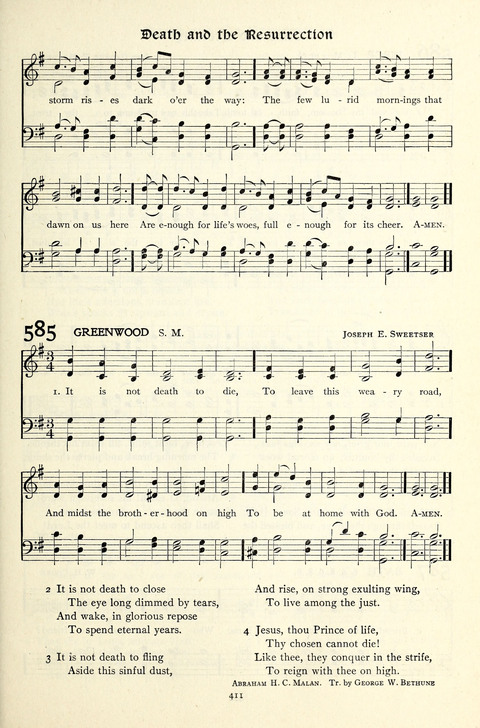 The Methodist Hymnal: Official hymnal of the methodist episcopal church and the methodist episcopal church, south page 411
