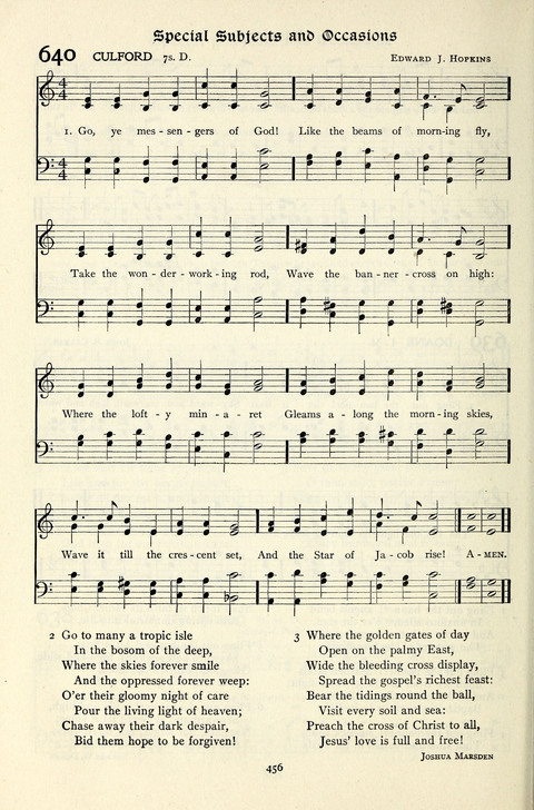 The Methodist Hymnal: Official hymnal of the methodist episcopal church and the methodist episcopal church, south page 456