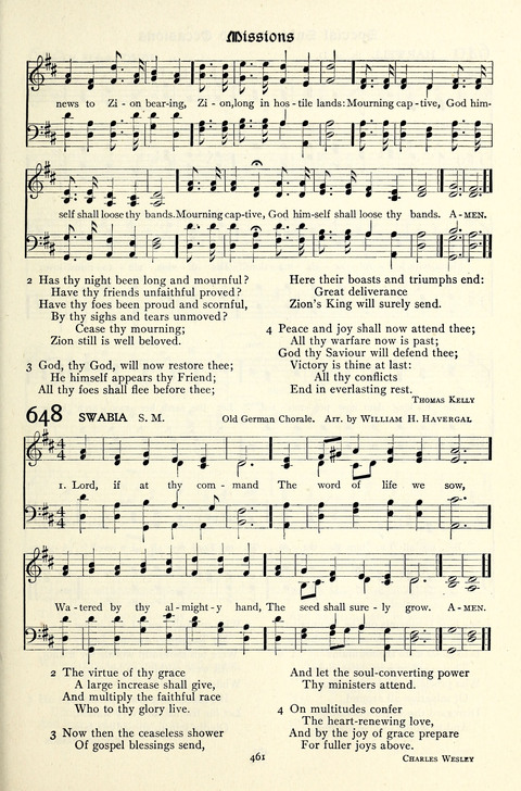 The Methodist Hymnal: Official hymnal of the methodist episcopal church and the methodist episcopal church, south page 461