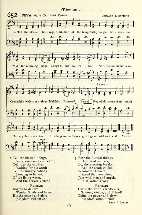 The Methodist Hymnal: Official hymnal of the methodist episcopal church and the methodist episcopal church, south page 465