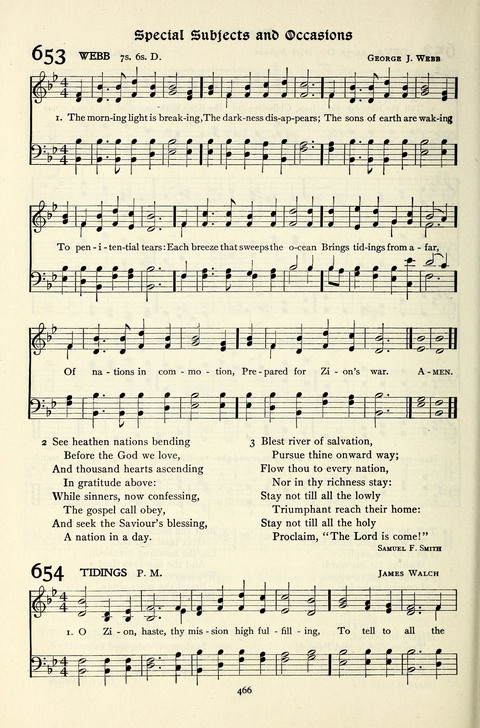 The Methodist Hymnal: Official hymnal of the methodist episcopal church and the methodist episcopal church, south page 466
