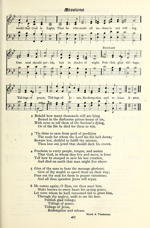 The Methodist Hymnal: Official hymnal of the methodist episcopal church and the methodist episcopal church, south page 467