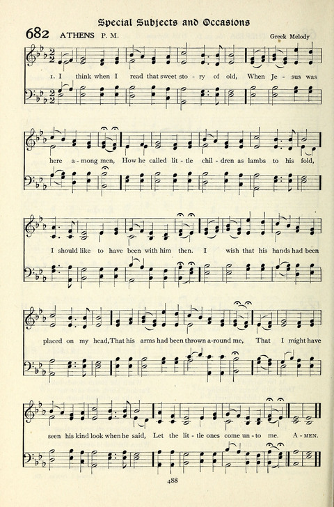 The Methodist Hymnal: Official hymnal of the methodist episcopal church and the methodist episcopal church, south page 488