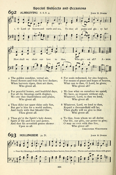 The Methodist Hymnal: Official hymnal of the methodist episcopal church and the methodist episcopal church, south page 494