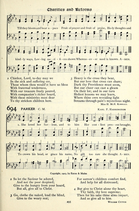 The Methodist Hymnal: Official hymnal of the methodist episcopal church and the methodist episcopal church, south page 495