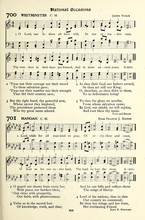 The Methodist Hymnal: Official hymnal of the methodist episcopal church and the methodist episcopal church, south page 499