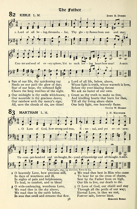 The Methodist Hymnal: Official hymnal of the methodist episcopal church and the methodist episcopal church, south page 58