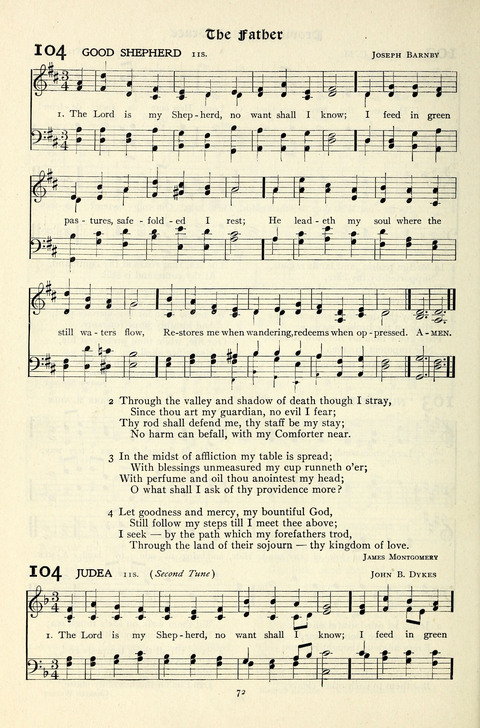 The Methodist Hymnal: Official hymnal of the methodist episcopal church and the methodist episcopal church, south page 72