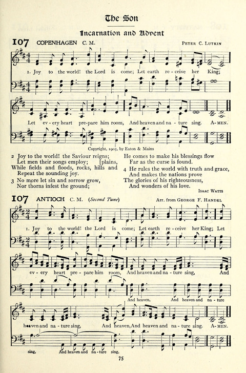 The Methodist Hymnal: Official hymnal of the methodist episcopal church and the methodist episcopal church, south page 75