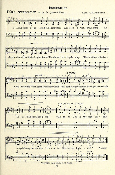 The Methodist Hymnal: Official hymnal of the methodist episcopal church and the methodist episcopal church, south page 89